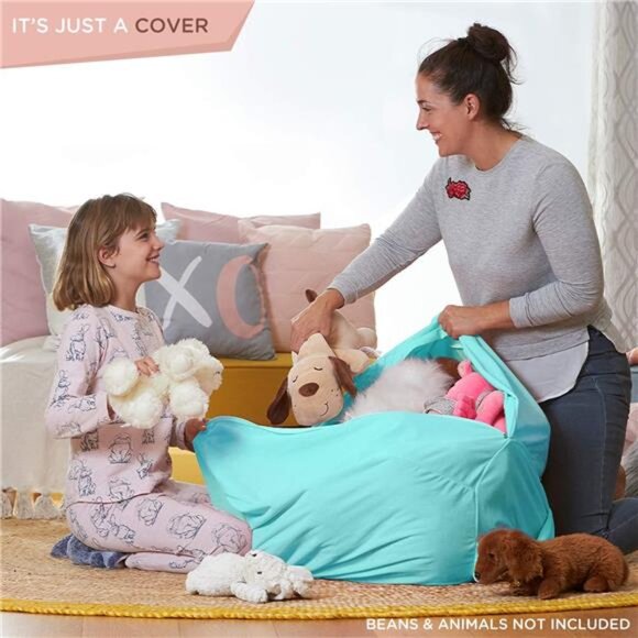 Stuffed Animal Storage, Velvet Bean Bag Chairs Cover, Large 32" Ultra Soft Toy - Picture 4 of 7